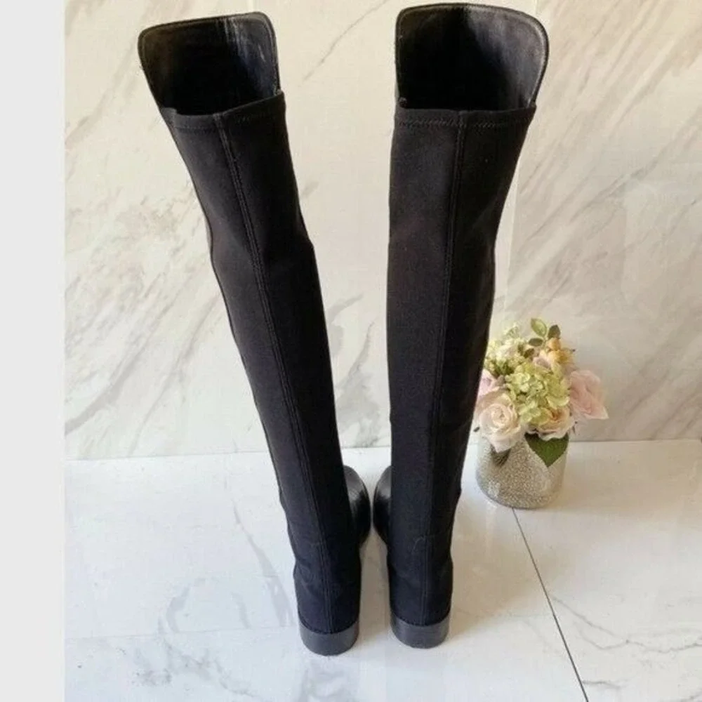 STUART WEITZMAN 5050 Stretch Over The Knee Boots OTK Leather Neoprene Black US 6